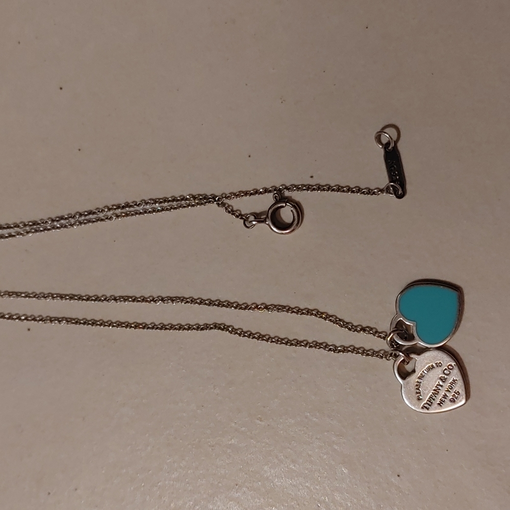 Please Return to Tiffany double heart(mini) necklace,  43 sm